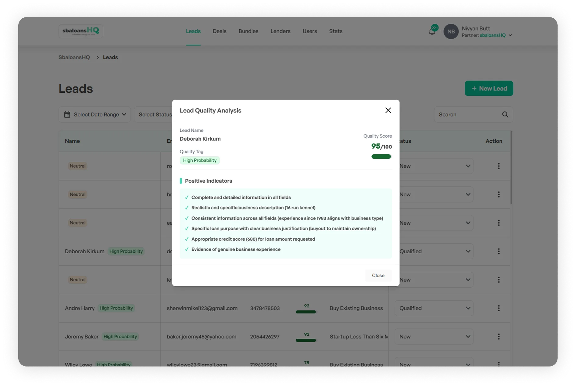 Dashboard view 1